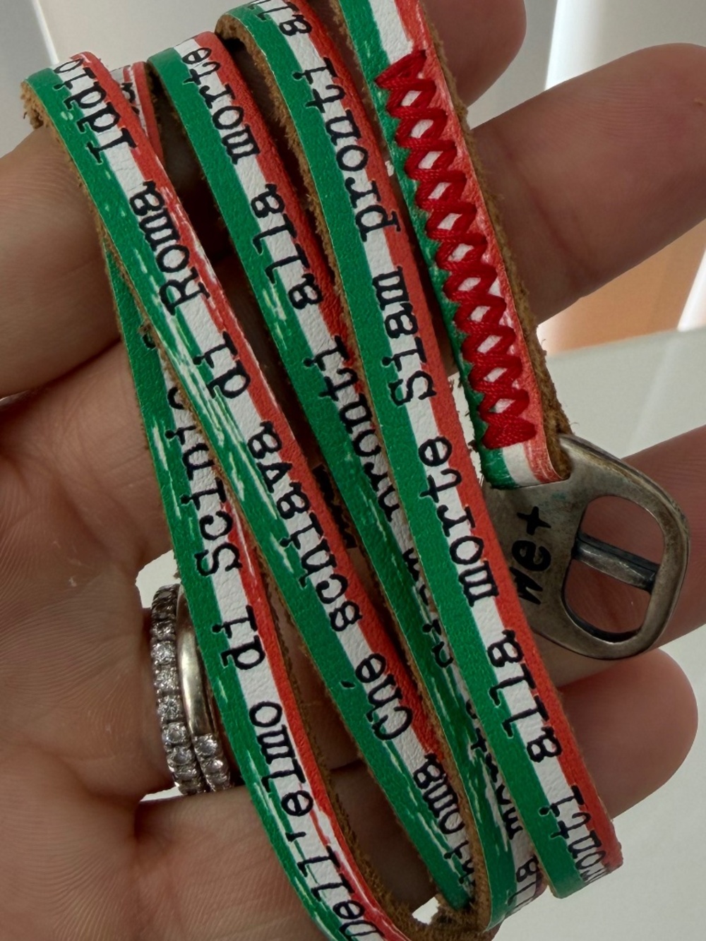 WE POSITIVE PEOPLE Italian National Anthem Leather Wrap Bracelet 🇮🇹